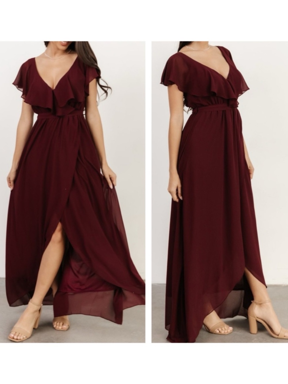 Katya Ruffle Maxi Dress | Mulberry - XS